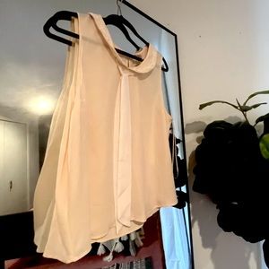 lauren Conrad sleeveless shirt with embroidered collar